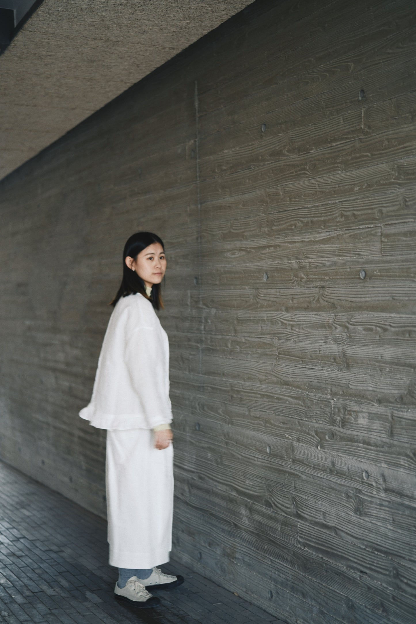 麻質ruffle top
