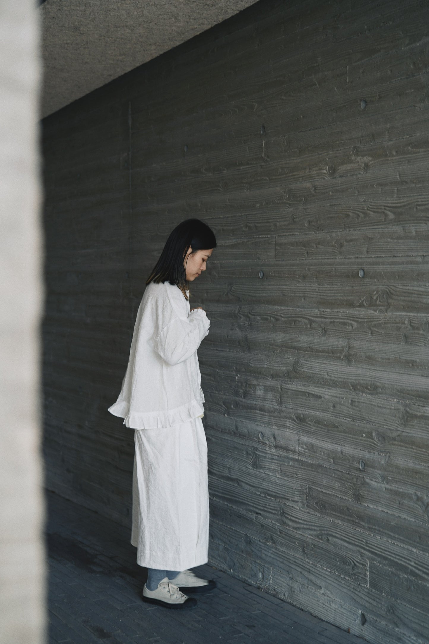 麻質ruffle top