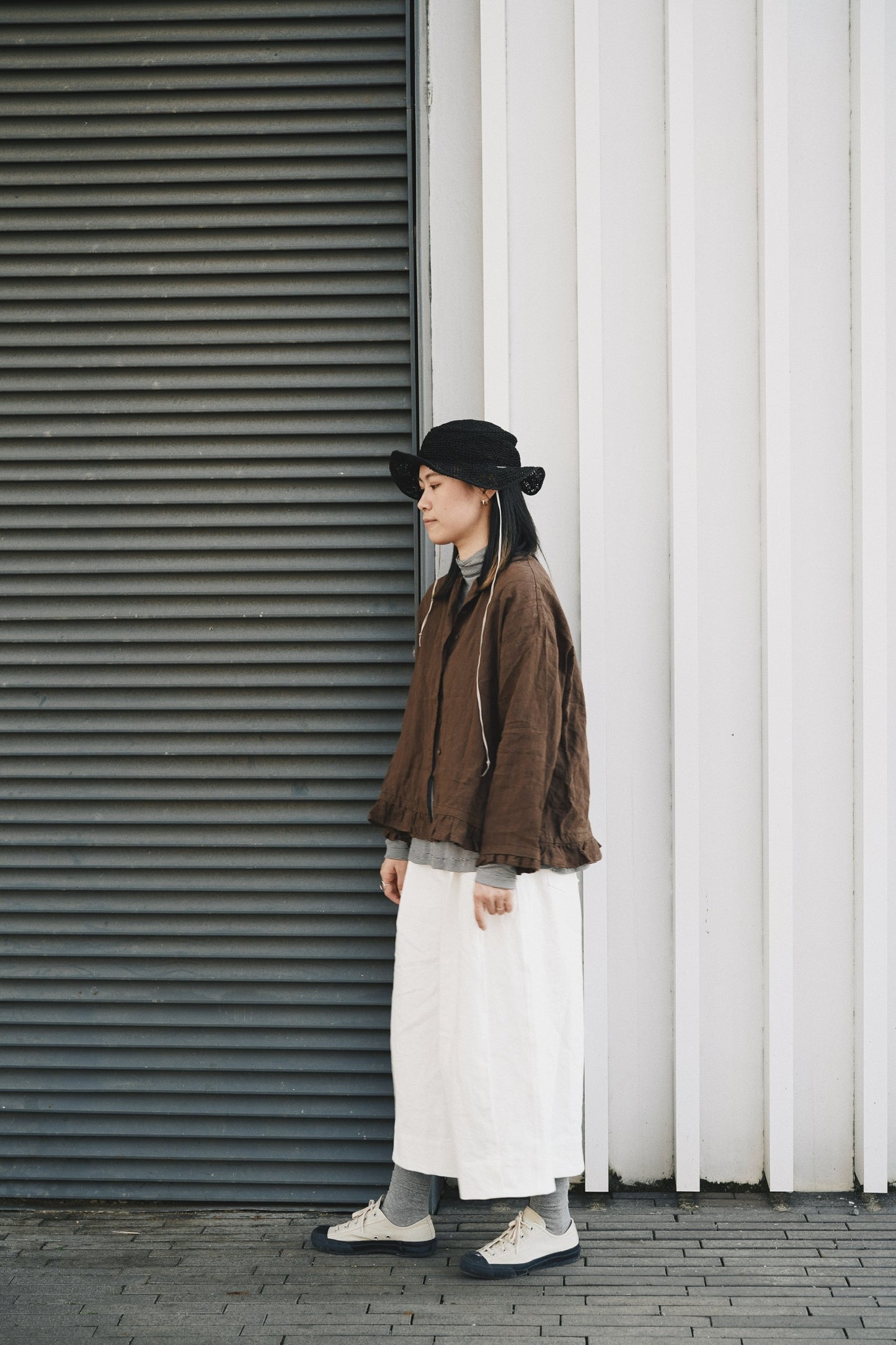 麻質ruffle top