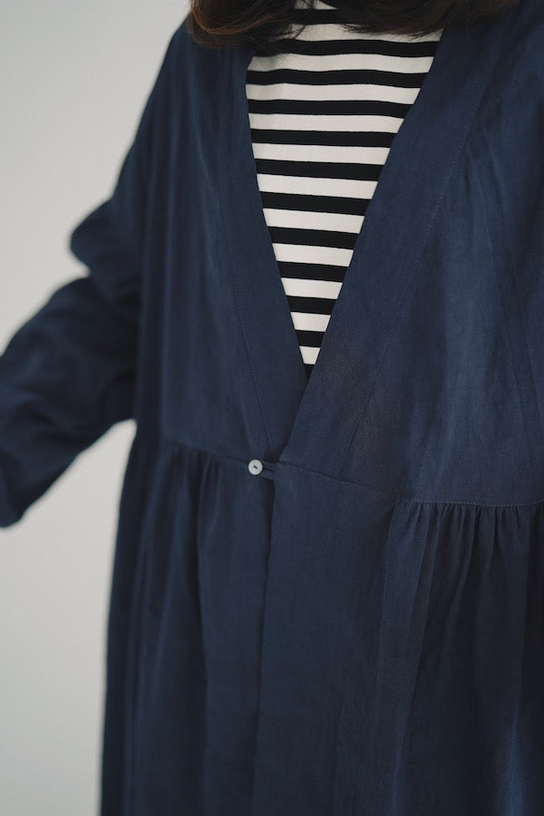LINEN LONG SLEEVE DRESS