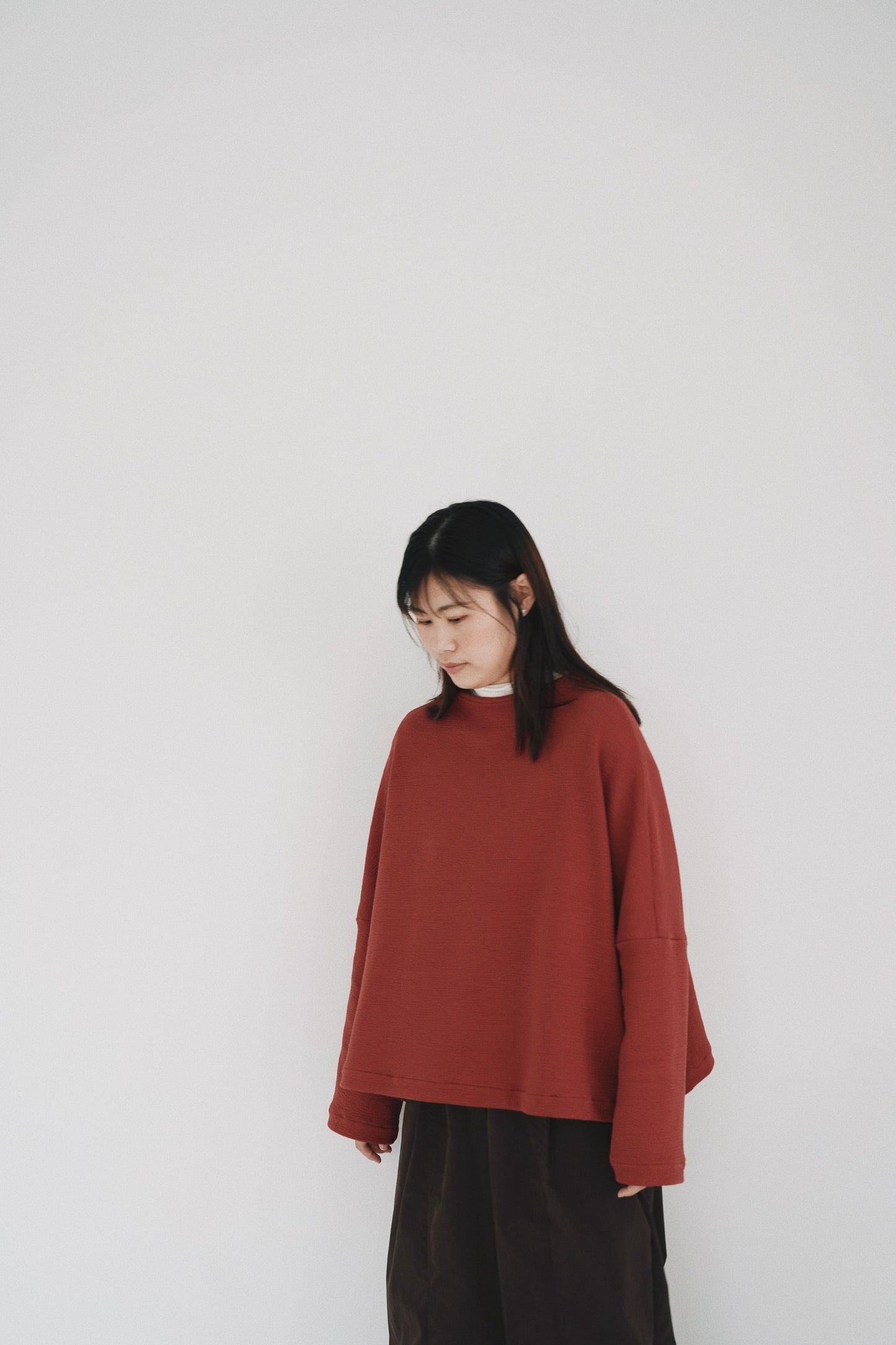 闊領泡泡紋top