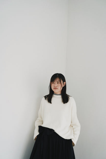 闊領泡泡紋top