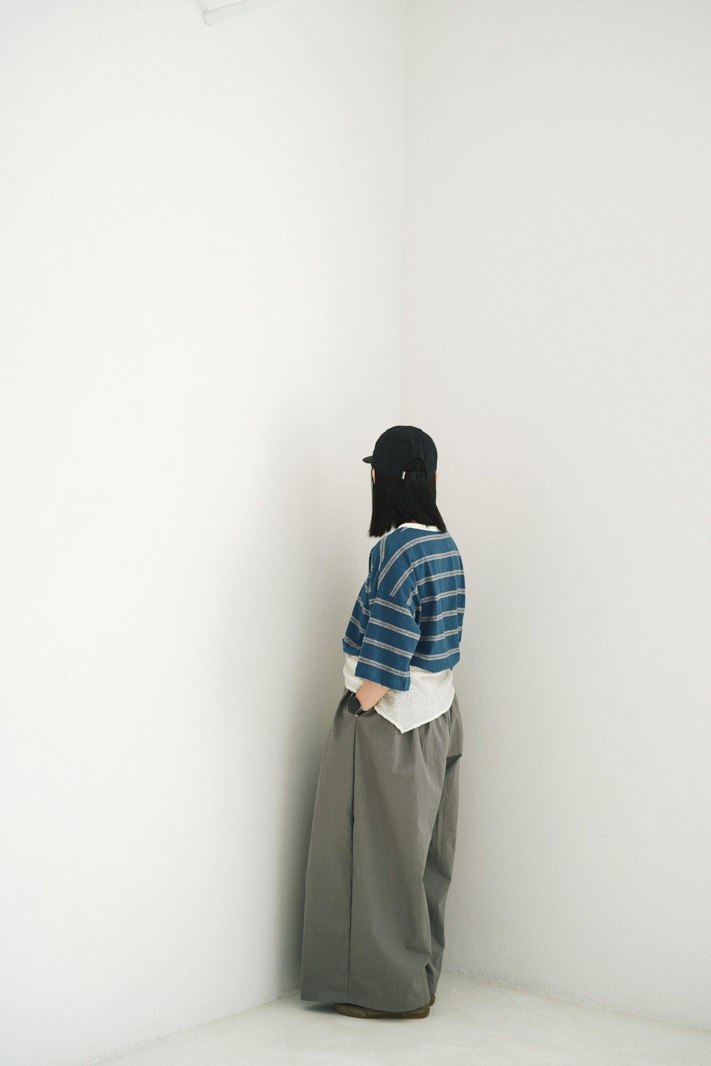 寬鬆間條tee