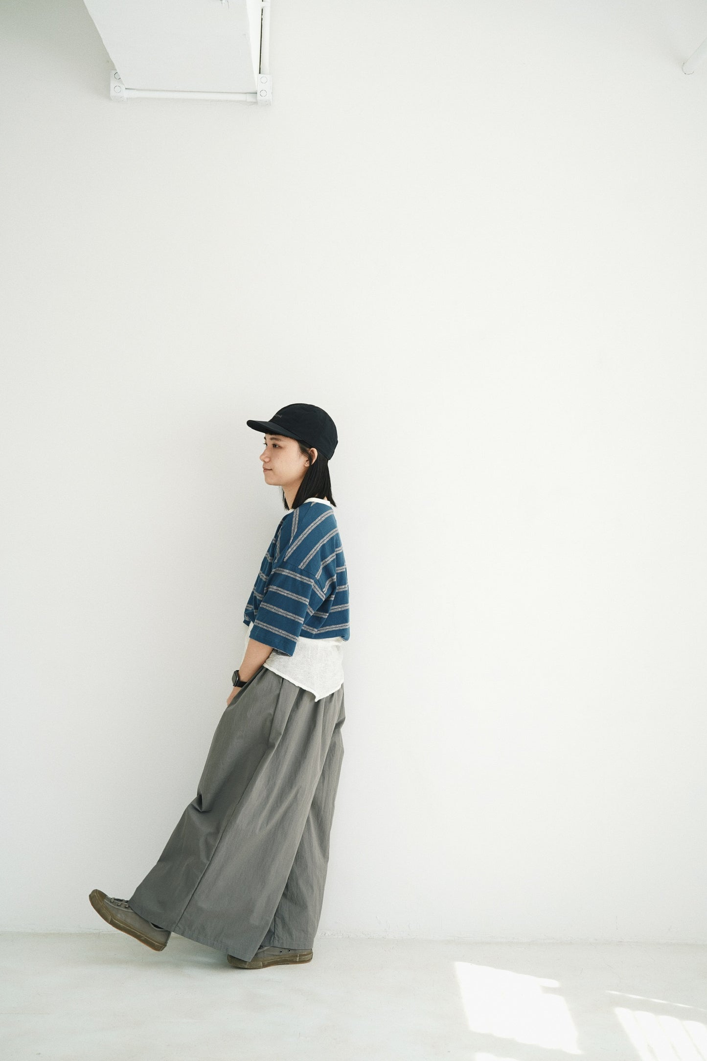 寬鬆間條tee