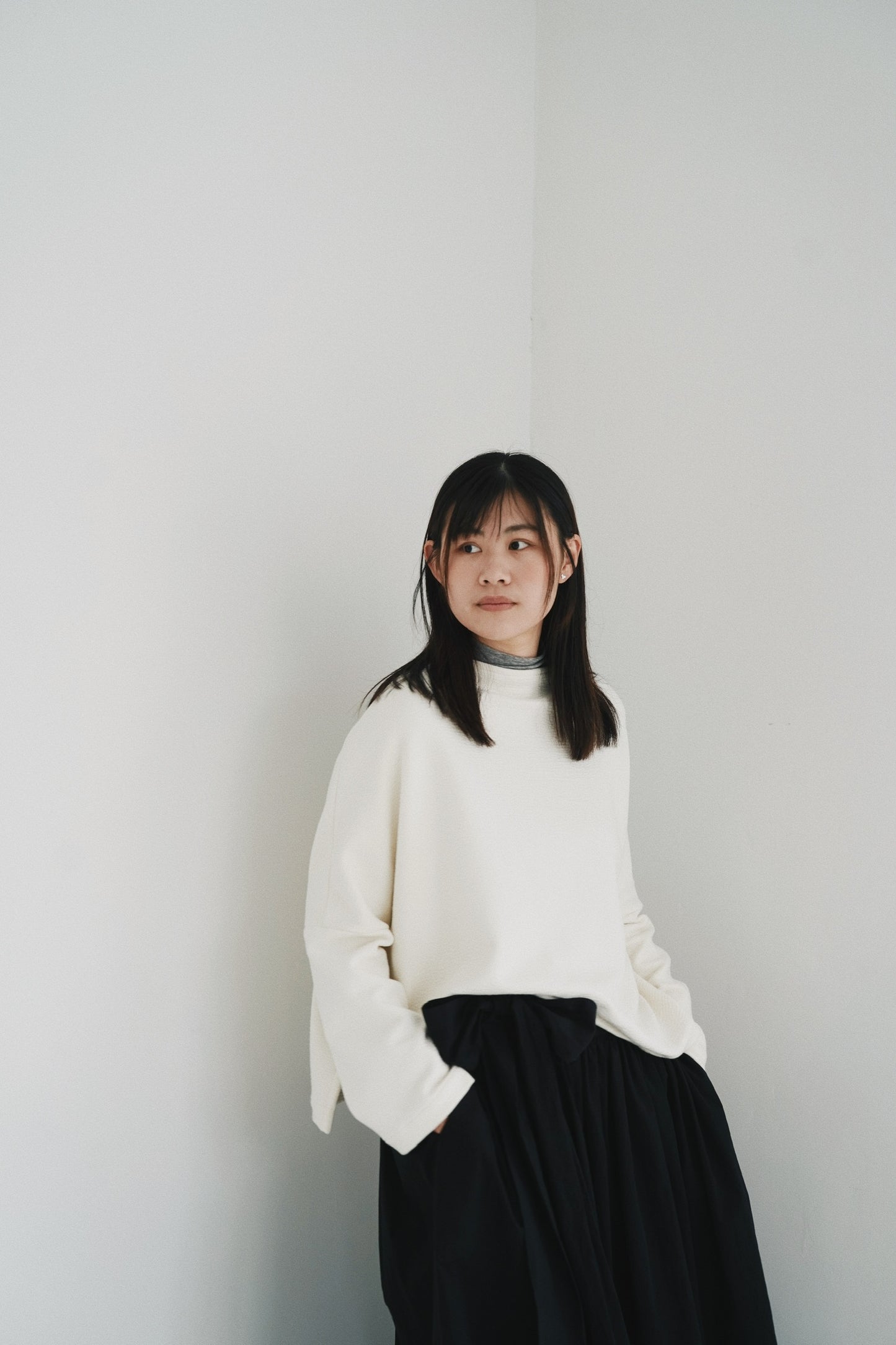 闊領泡泡紋top