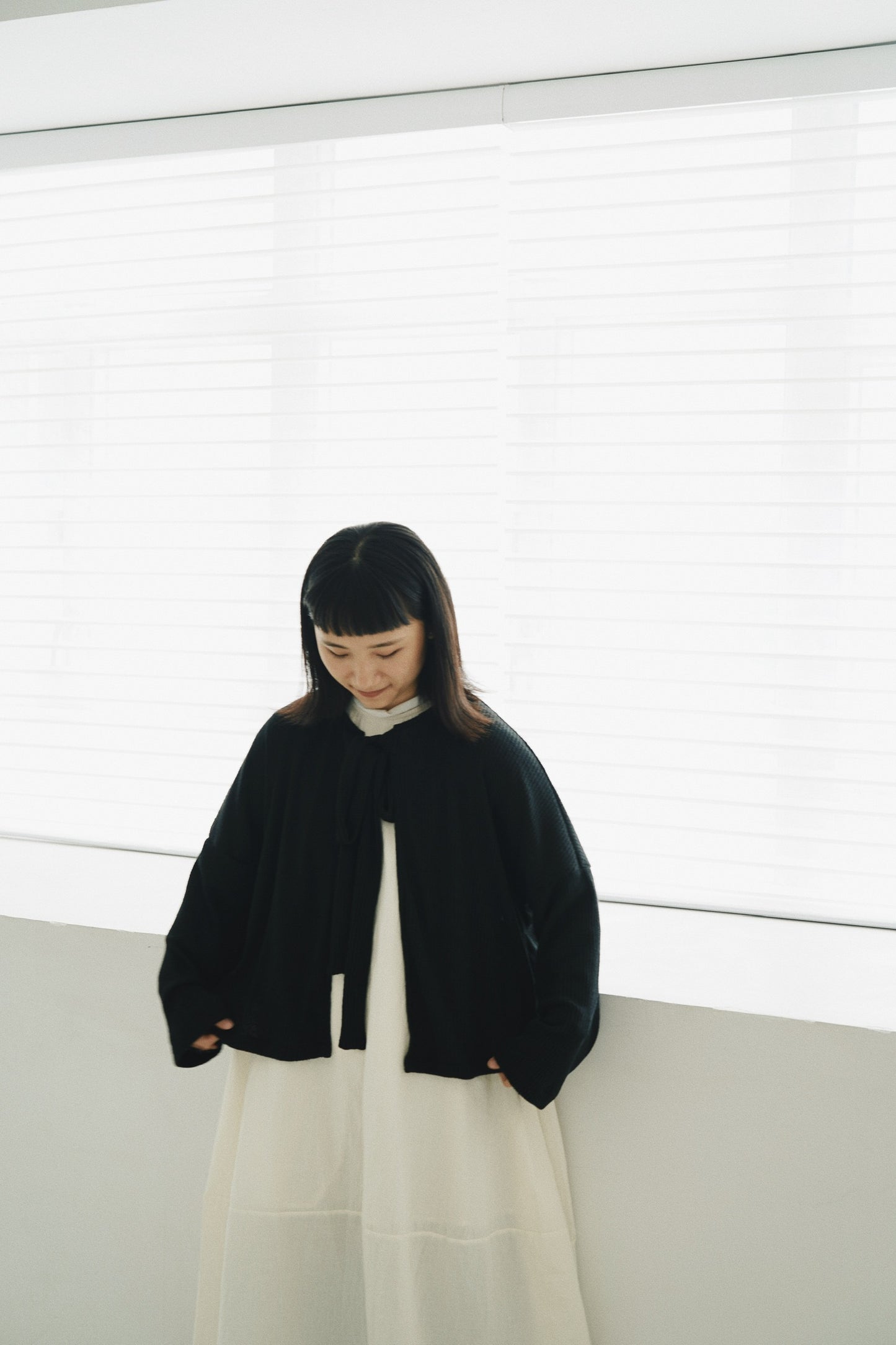 蝴蝶結針織外套