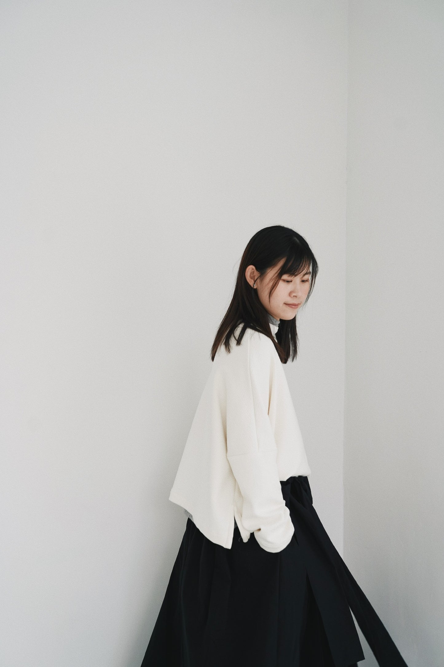 闊領泡泡紋top