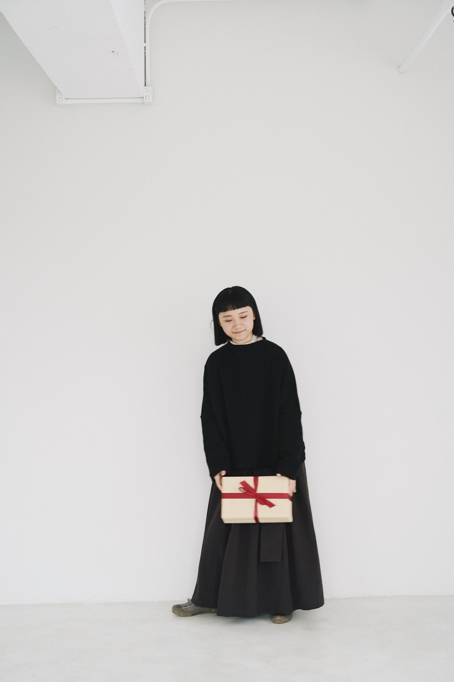 闊領泡泡紋top