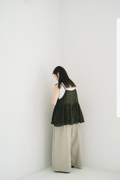 直筒打摺闊腳褲